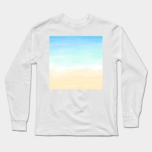 Beach Pastel Watercolor Long Sleeve T-Shirt by PanyaCreative